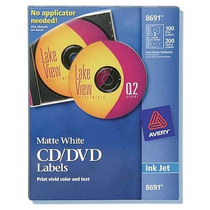Avery Dennison CD-DVD and Jewel Case Spine Labels Matte 100 Label 200 Spine Labels CD-DVD Label CD-DVD Label 8691