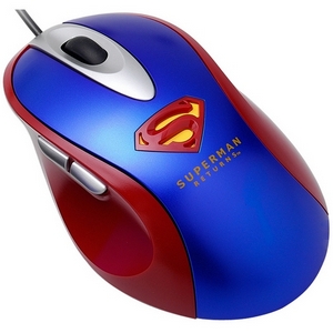 Superman 1 - BUSlink SUPERMAN SP-7000 Optical Mouse Cable Optical Mouse 4 X Button 1 X Scroll Wheel USB SP-7000-RD