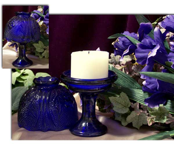 Candleholder Blue with Shade