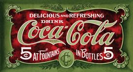Tin Sign Coke - 1900 s 5 Cent
