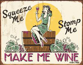 034-1280 12.5" X 16" Tin Sign Moore - Make Me Wine