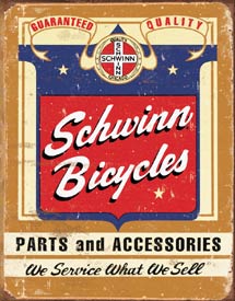 Tin Sign Schwinn Parts and Accessories