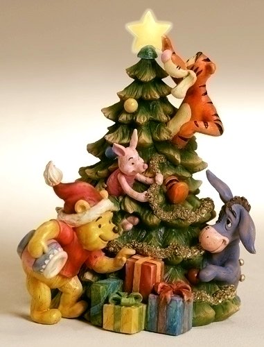 Pooh, Eeyore, Piglet, Tigger Christmas - Lighted