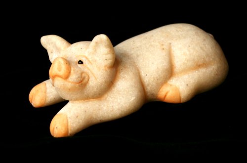 Quarry Critters Pig Laying Down Paperweight