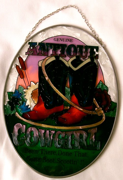 Joan Baker Sun Catcher Antique Cowgirl