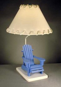 Beach Chair - Judith Edwards Designs BLUE WOOD BEACH CHAIR LAMP 1588BL