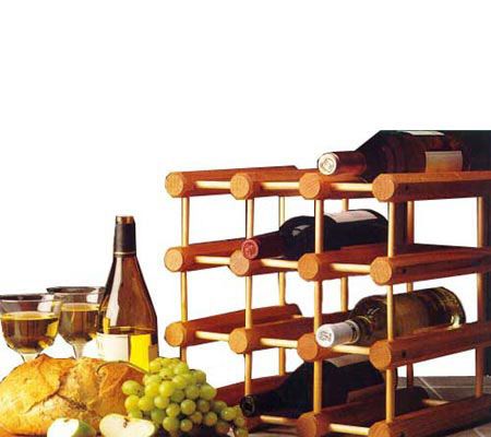 J.K. Adams Co MWR-B12-OK Hardwood 12-Bottle Wine Rack - Oak