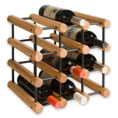 JK Adams MWR-B12-PG Wine Rack Oak/Black