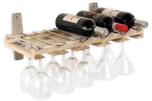JK Adams WSR-1021 Mounting Stemware and Wine Bottle Rack Hardwood