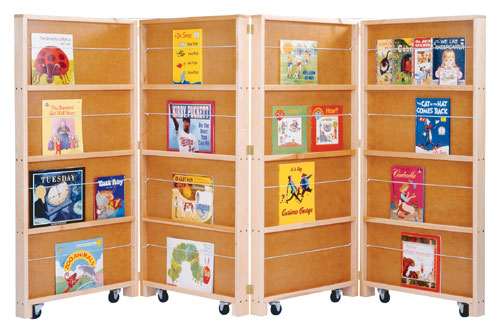 0267jc Mobile Library Bookcase - 4 Sections