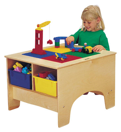 57449jc Kydz Building Table - Lego Compatible With Colored Tubs