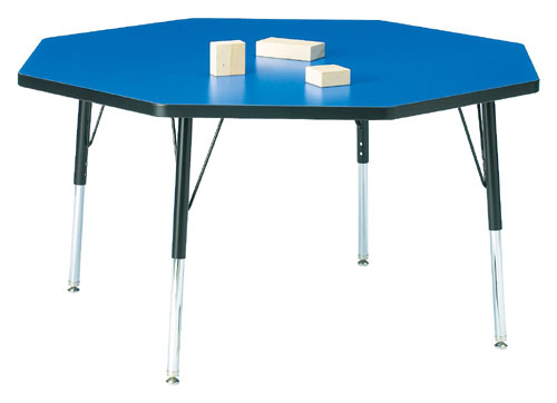 6428jce183 Kydz Activity Table - Octagon - 48 Inch X 48 Inch 15 Inch - 24 Inch Ht - Blue