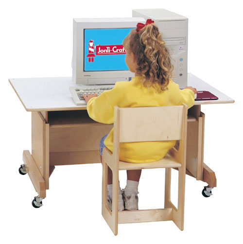 Computer Tables - Jonti-Craft 0345JC COMPUTER TABLE - WHITE