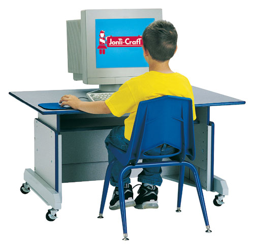 Computer Table - Jonti-Craft 0345JC003 COMPUTER TABLE - BLUE