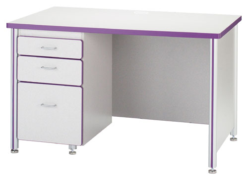 Craft Desk - Jonti-Craft 97011JC005 66 INCH TEACHERS DESK WITH 1 PEDESTAL - TEAL
