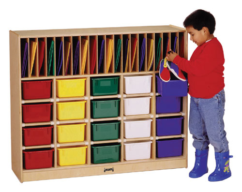 0418jc Classroom Organizer - 20 - With Colored Trays