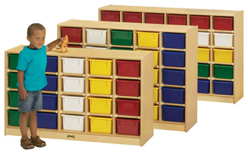 0421jc 20 Tray Mobile Cubbie With Colored Trays
