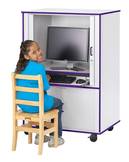 Computer Cabinet - Jonti-Craft 3418JC007 EURO-COMPUTER CABINET - YELLOW