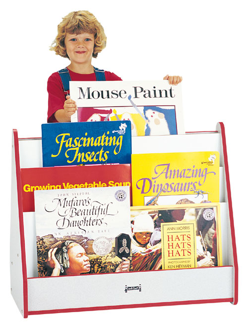 JontiCraft 3503JCWW008 BIG BOOK MOBILE PICKaBOOK STAND 1 SIDED RED
