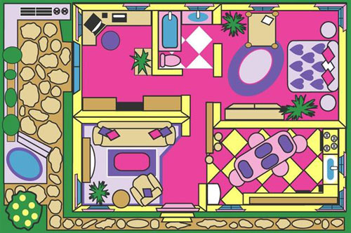 Dollhouses - LA Rug FT-057 5178 Fun Time Collection - Dollhouse Rug - 51 X 78 Inch