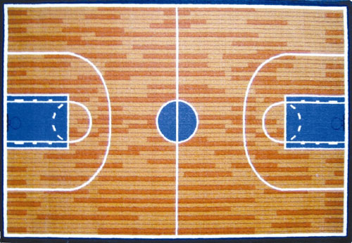 Fun Time Collection - Basketball Court Rug - 39 X 58 Inch