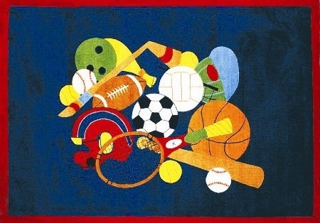 LA Rug GI51 5178 Fun Time Collection Sports America Rug 51 x 78 Inch