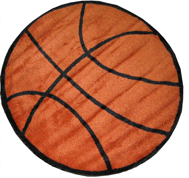 La Rug Fts-004 39rd Fun Time Shape Basketball High Pile Rug - 39 Inch Round