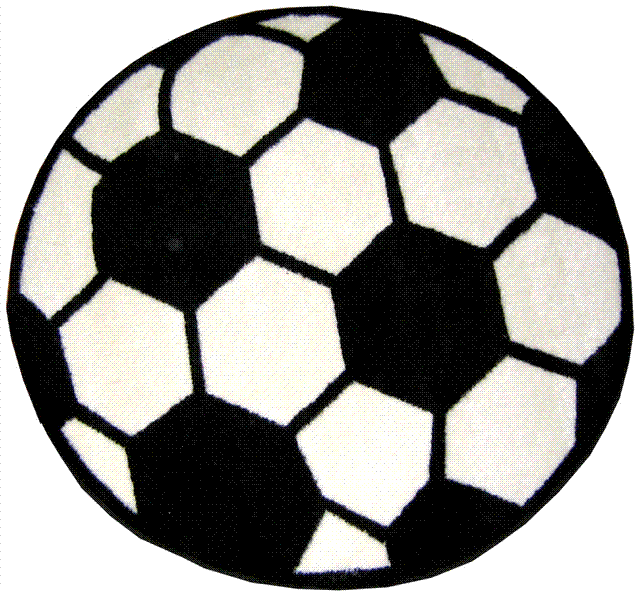 La Rug Fts-007 39rd Fun Time Shape Soccerball High Pile Rug - 39 Inch Round