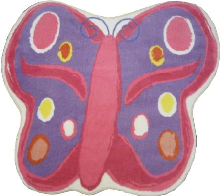La Rug Fts-064 3539 Fun Time Shape Butterfly Medium Pile Rug - 35 X 39 Inch