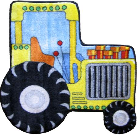 La Rug Fts-134 3131 Fun Time Shape Tractor High Pile Rug - 31 X 31 Inch