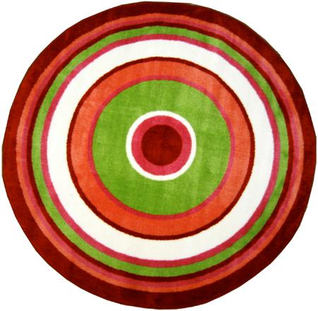 La Rug Fts-151 51rd Fun Time Shape Concentric 3 High Pile Rug - 51 Inch Round