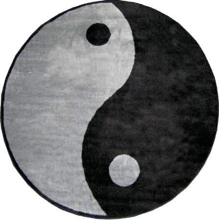 La Rug Fts-152 51rd Fun Time Shape Ying Yang High Pile Rug - 51 Inch Round