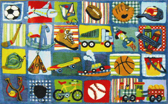 La Rug Tsc-248 3958 Supreme Collection Funky Boys Quilt Rug - 39 X 58 Inch