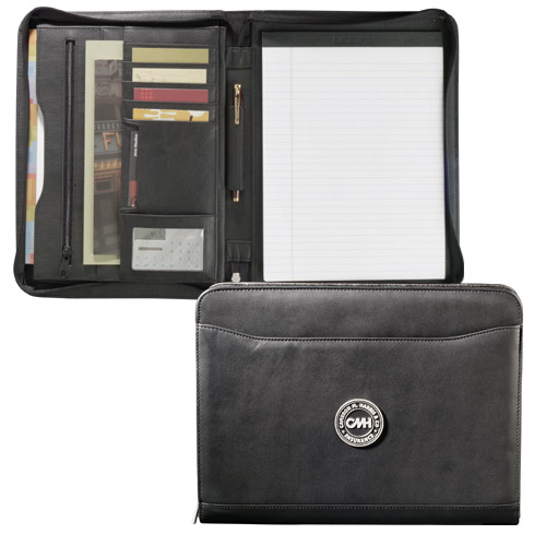 Millennium Leather Zippered Padfolio Black 9500-10BK by Millennium