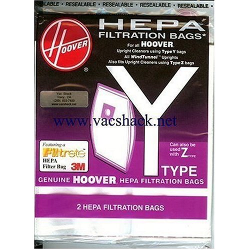 Hoover 4010801Y-HEPA Y Bags 2 per package