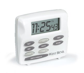 40053 Triple Timer With Clock - White