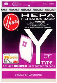 Hoover 4010801Y HEPA Y-Bag (2-Pack)