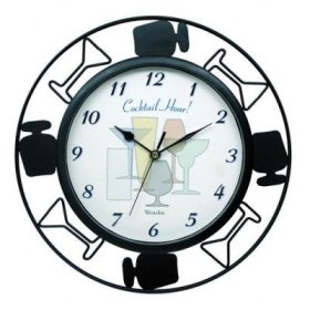 General Time 33007 12 Cocktail Hour Wall Clock Wrought Iron Wall Clock