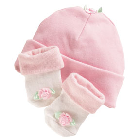 Lee Middleton Dolls 1904 Pink Hat and Sock set