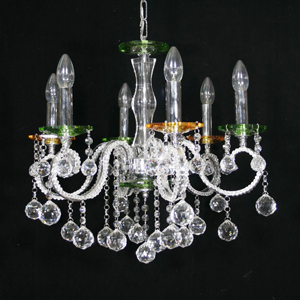 Lumax 021522C 6L Chrome Egyptian Empire Color Crystals Chandelier