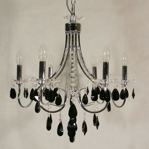 Lumax 022325C 6L Chrome Egyptian Empire Color Crystals Chandelier