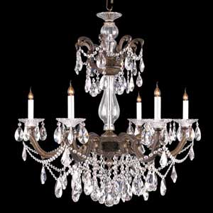 Lumax 190110601 6L Antique Bronze Egyptian Empire Color Crystals Chandelier