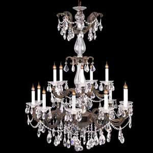 Lumax 190131501 15L Antique Bronze Egyptian Empire Color Crystals Chandelier
