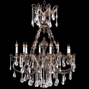 Lumax 190210801 8L Antique Bronze Egyptian Empire Color Crystals Chandelier