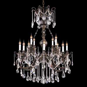Lumax 190221201 12L Antique Bronze Egyptian Empire Color Crystals Chandelier