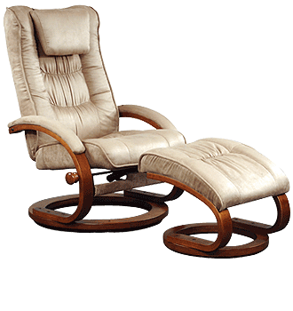 Motion Recliners - Mac Motion 82 Mocha Microfiber Recliner And Ottoman - Walnut Finish