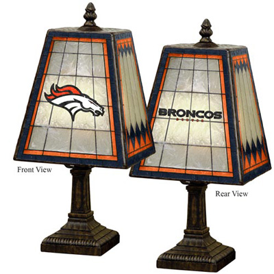 Memory NFL-DBR-462 14 Inch Art-Glass Table Lamp-Broncos