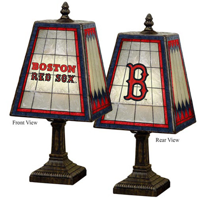 Memory Mlb Brs 462 14 Inch Art Glass Table Lamp Red Sox