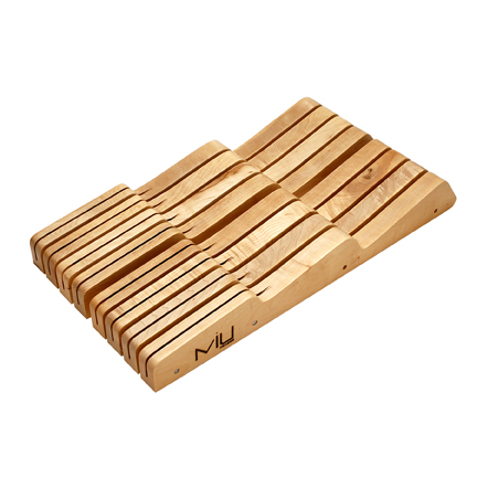 MIU France 90046 Beechwood 15 Slot In Drawer Knife Tray