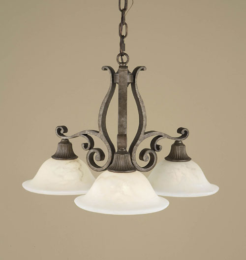 Murray Feiss F1982/3PBR Seville Collection Peruvian Bronze Chandelier Kitchen